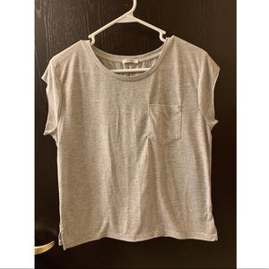 Zara front pocket basic grey tee